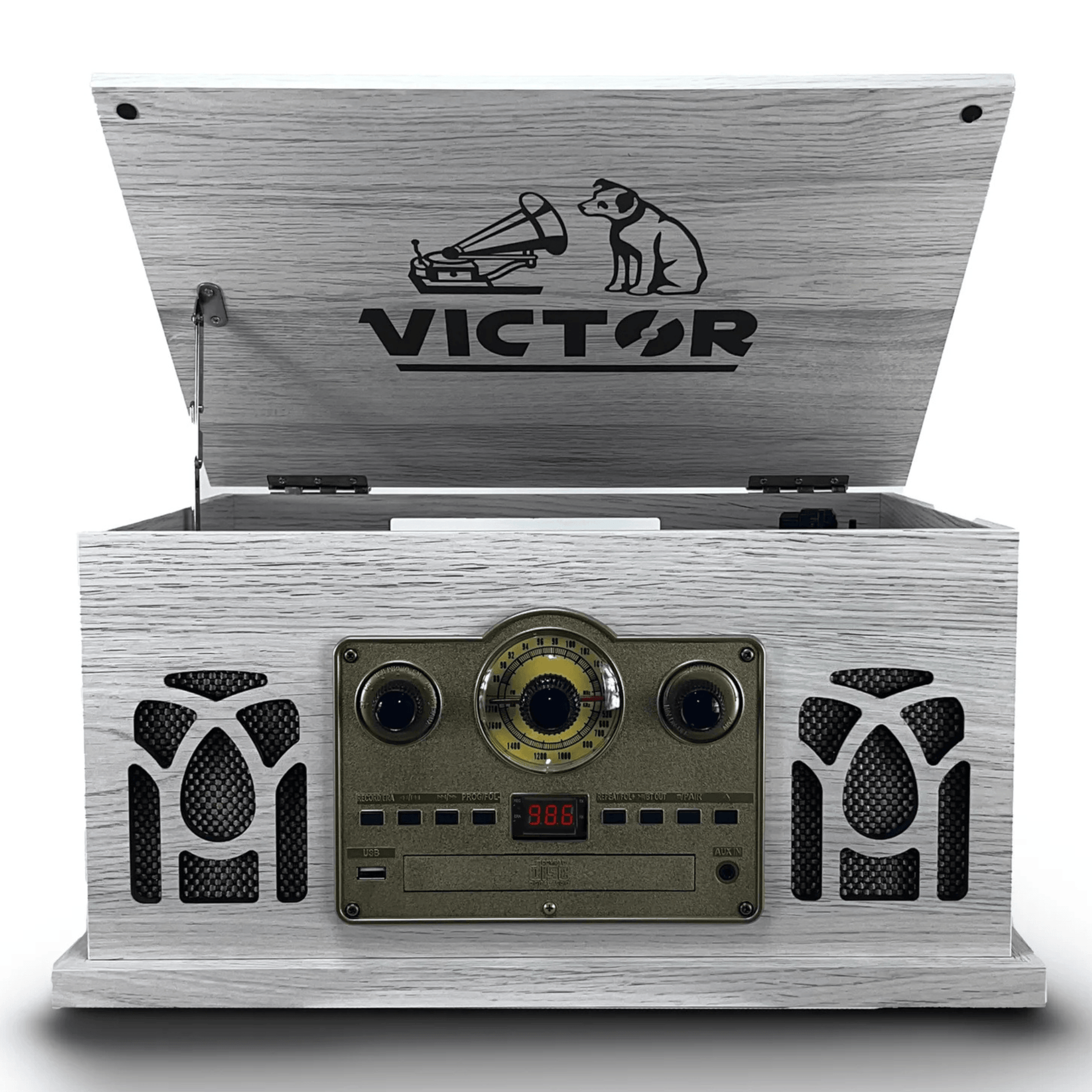Victor Belmont 8-in-1 Wood Music Center White - Refurbished