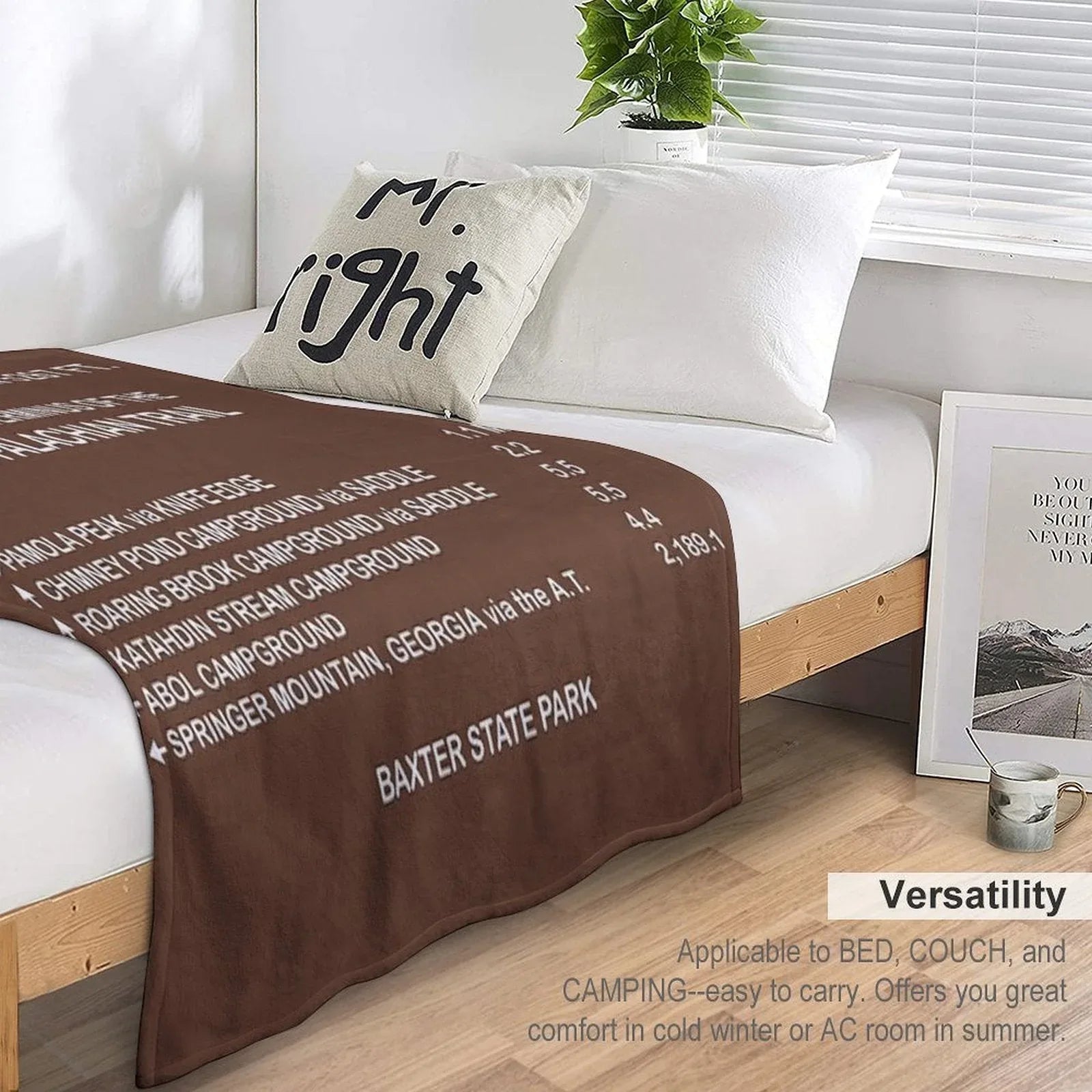 Katahdin Summit Sign - Appalachian Trail Throw Blanket