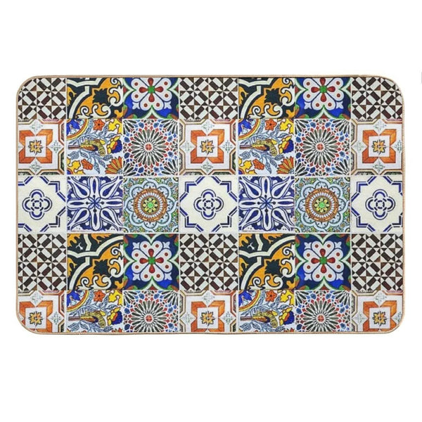 Colorful Portuguese Tile Bath Mat