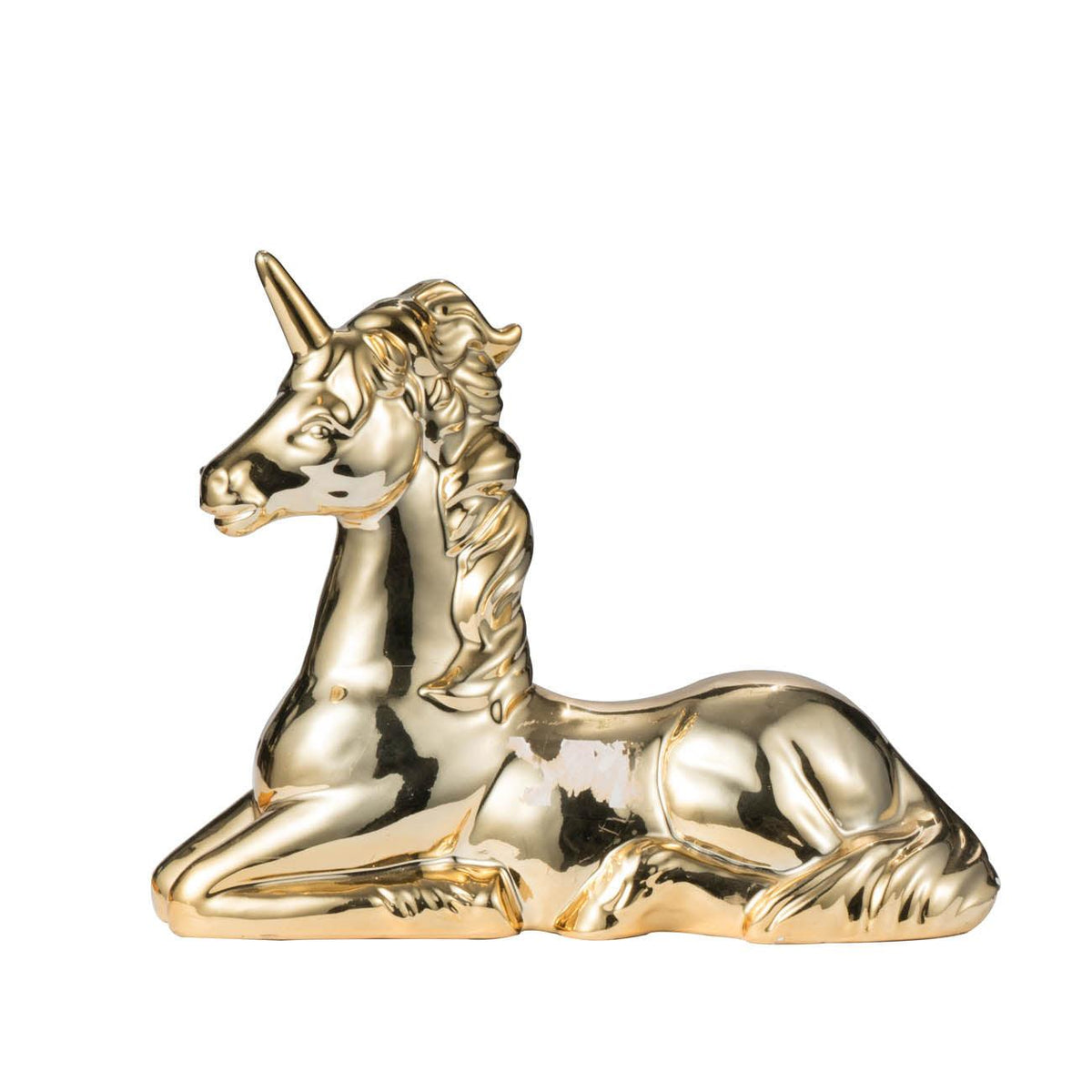 Modern Decorative  Gold Ceramic Unicorn Figurine