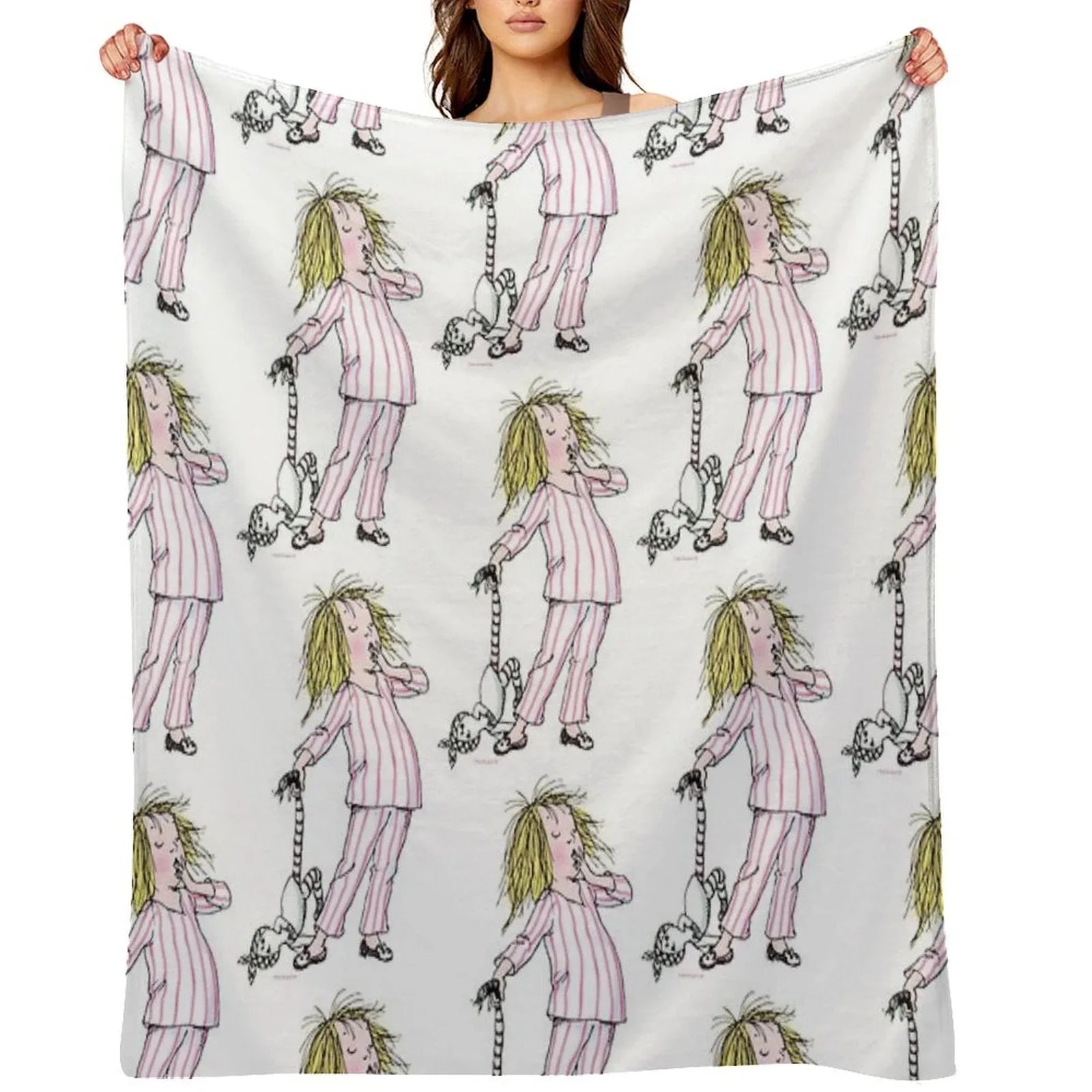 Yawning Eloise in Her Pajamas Throw Blanket
