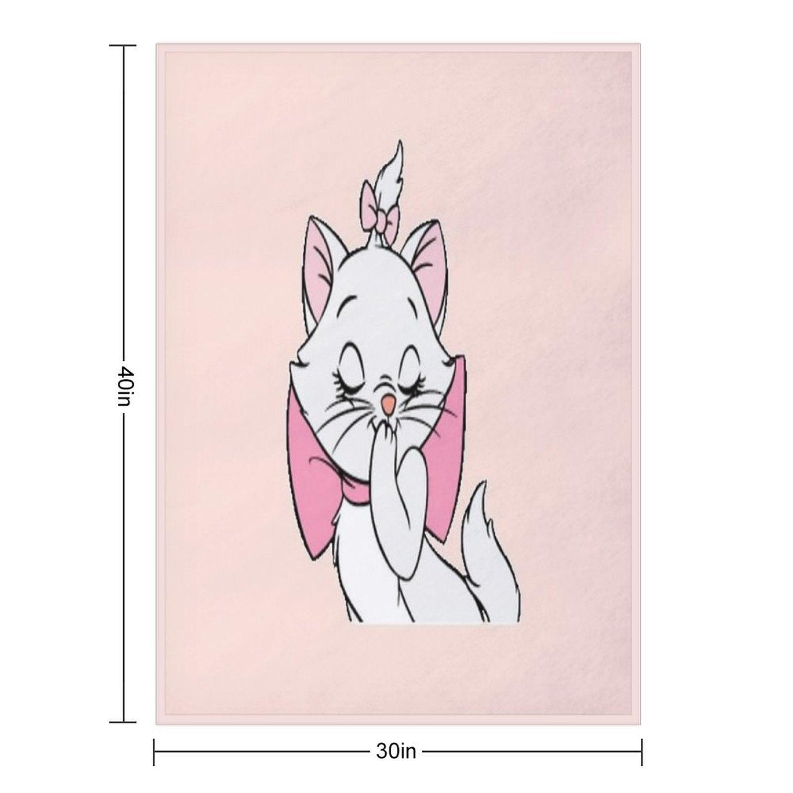 Marie Cute Aristocats. Beautiful Kitty. Cartoon Cat Teehee Throw Blanket
