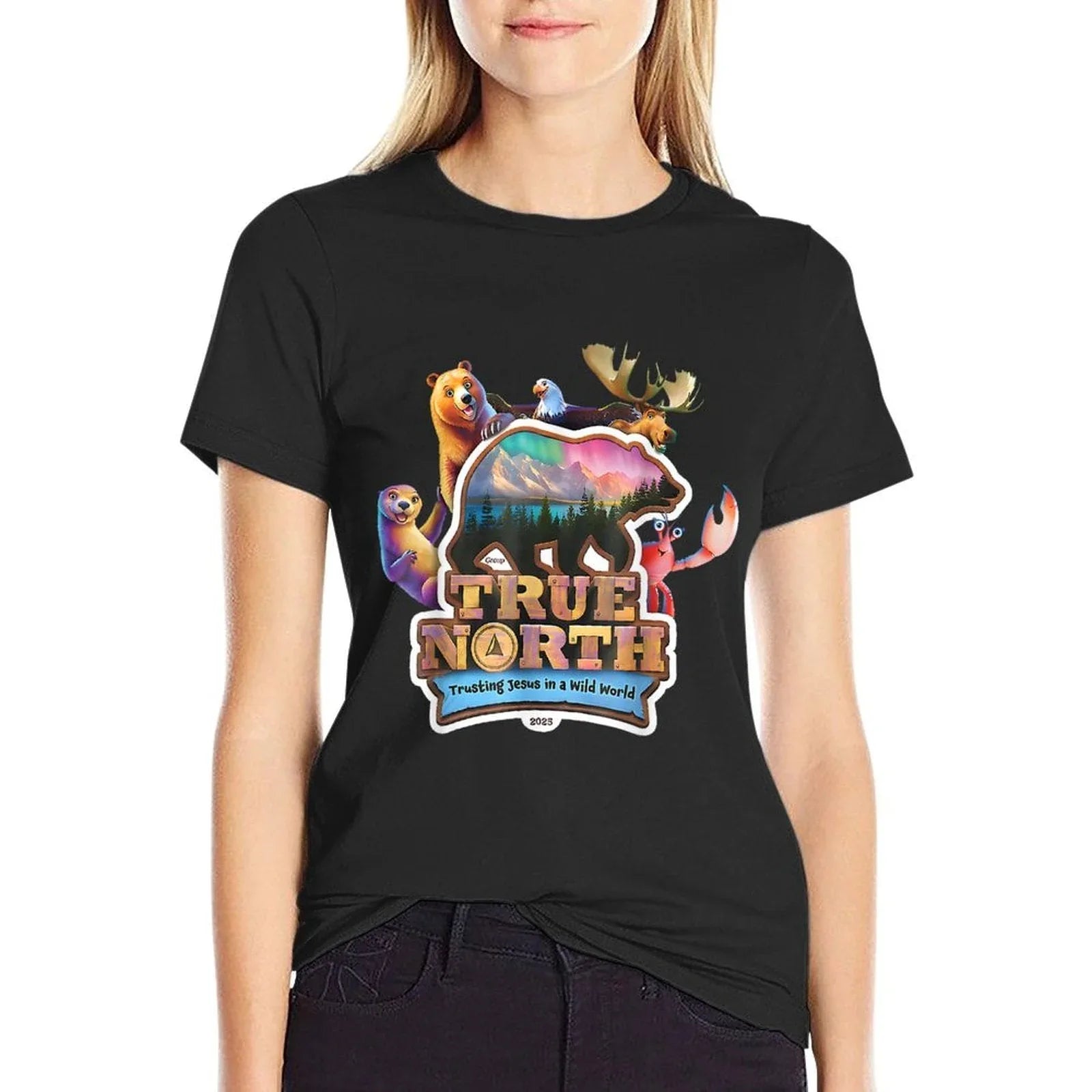 True North VBS 2025 Trusting Jesus Wilderness Christian  Cotton T-Shirt