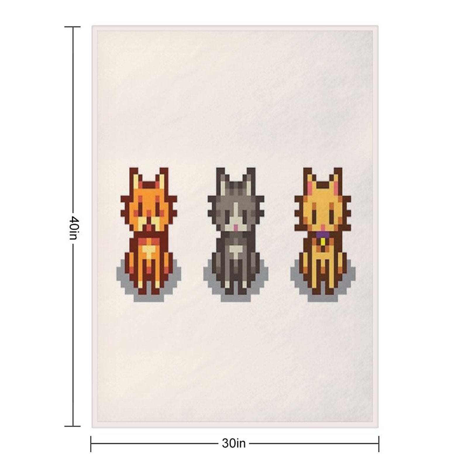 Stardew Valley Pets 3 Cats Machine-washable Throw Blanket