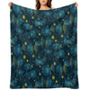 Angler Fish - Blue Wrinkle-free Throw Blanket