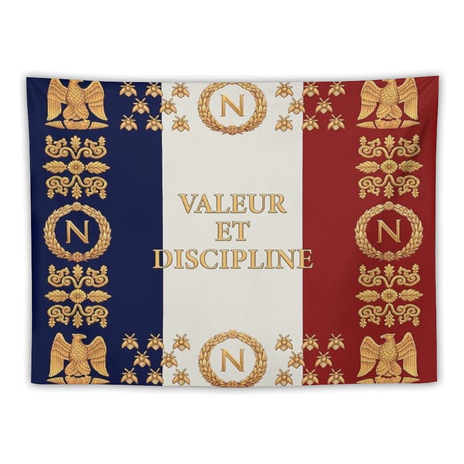 Napoleonic French Regimental Flag Valeur Et Discipline Tapestry