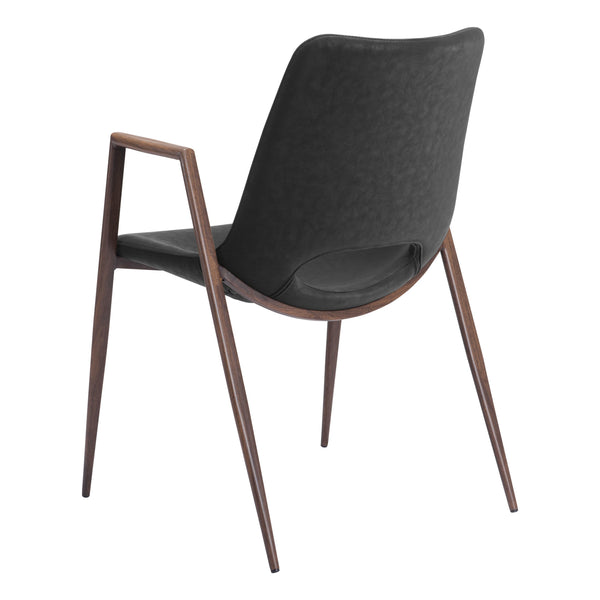 Desi Dining Chair (Set of 2) Black & Walnut