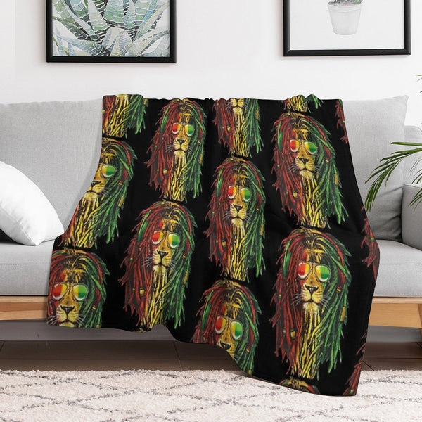 Rastafari Lion Reggae Lover Wrinkle-free Throw Blanket