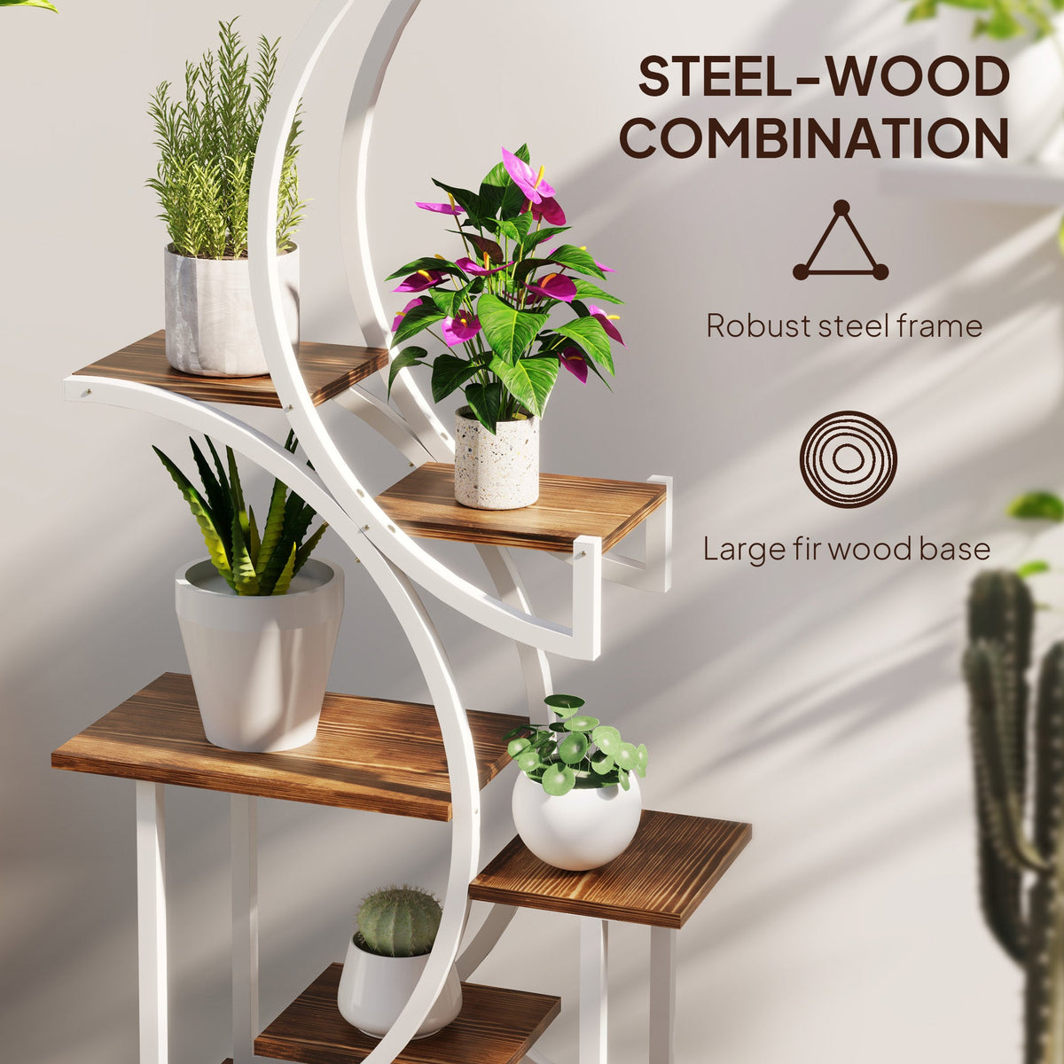 Outsunny 8 Tier Plant Stand Indoor, 62