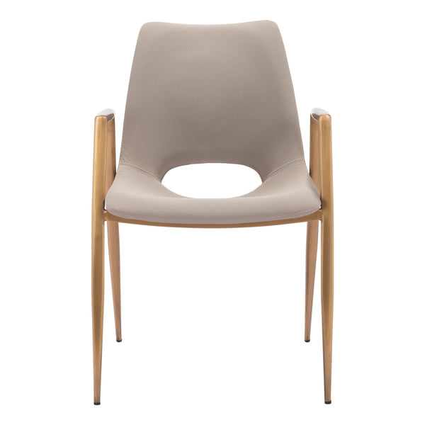 Desi Dining Chair (Set of 2) Beige & Gold