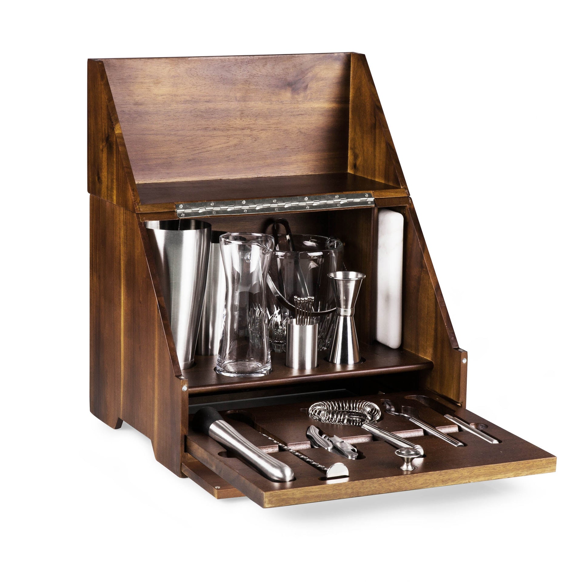 Madison Acacia Tabletop Bar Set Picnic Time Family of Brands