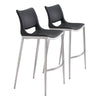 Ace Barstool (Set of 2) Black & Silver
