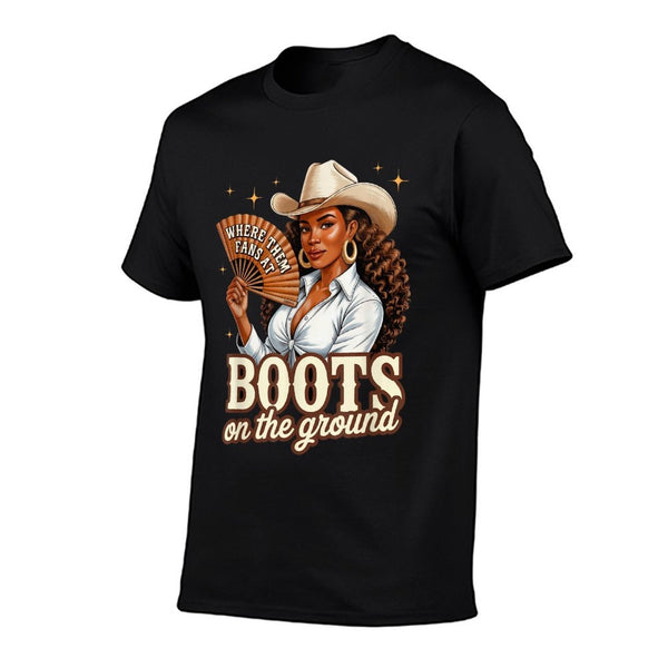 Boots On Ground Juneteenth Cowgirl Western Rodeo Black Women  Quick-drying T-Shirt