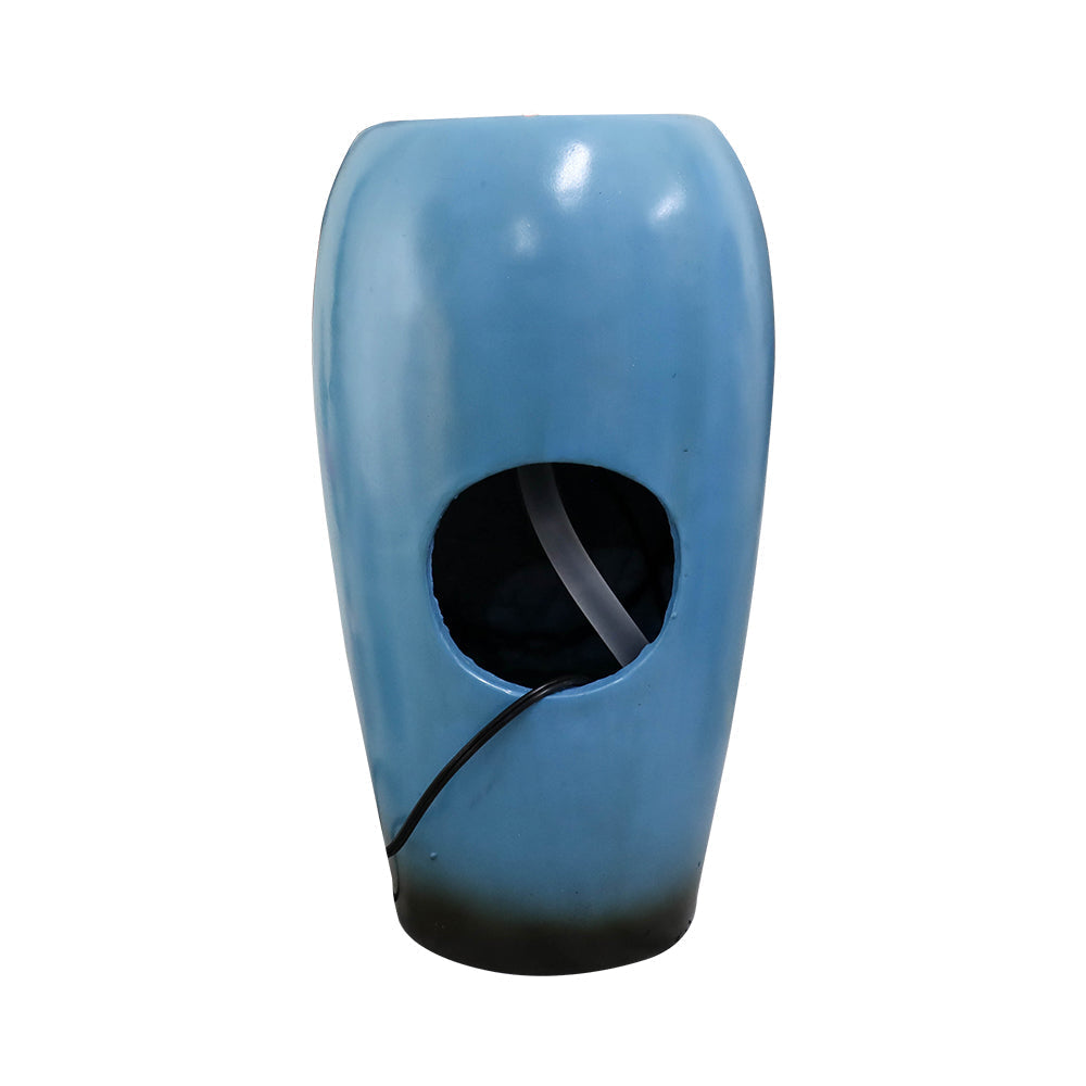 Resin Blue Vase Water Fountain Tabletop with LED