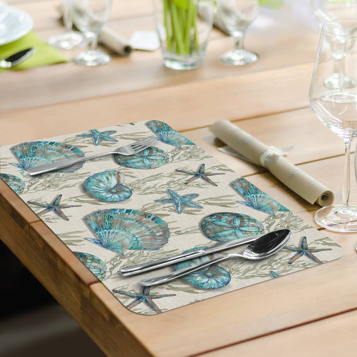 Beach Shells Reversible Rectangular Plastic Placemat