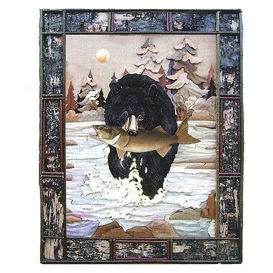 Bear and Fish Wood Wall Art - Gifts for You 'n Me