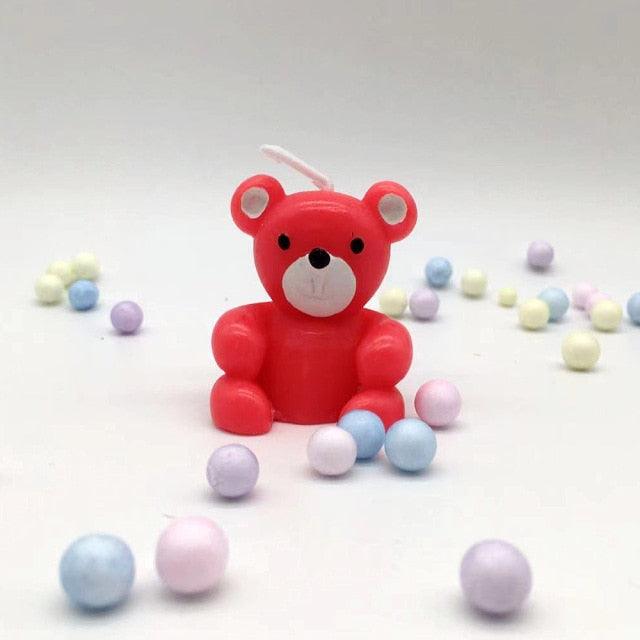 Bear Candle Birthday Cake Props Topper Card Cute Fantasy Cup Dessert Smiley  Love Bear  Table Dress Up Cake Props Party Cake Decor Supplies Toppers Birthday Cupcake Topper Various Cake Decorations for Birthday Party Photo Prop