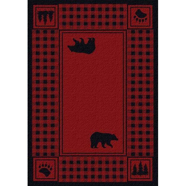 Bear Plaid Red Area Rug - Gifts for You 'n Me