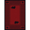 Bear Plaid Red Area Rug