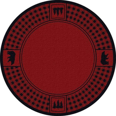 Bear Plaid Red Area Rug