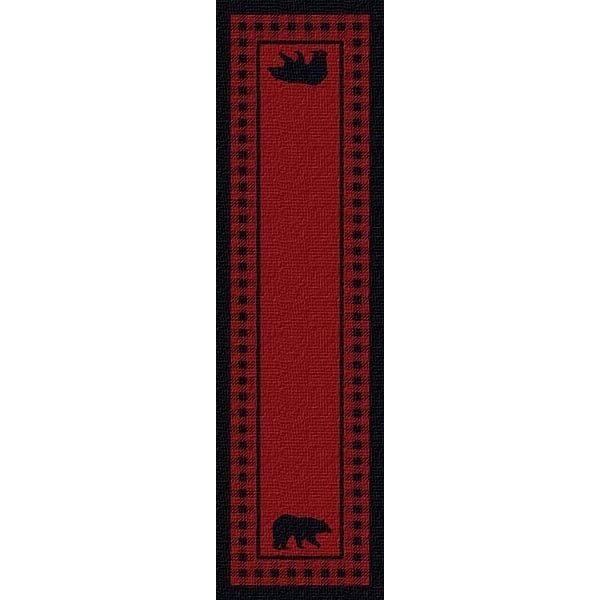 Bear Plaid Red Area Rug