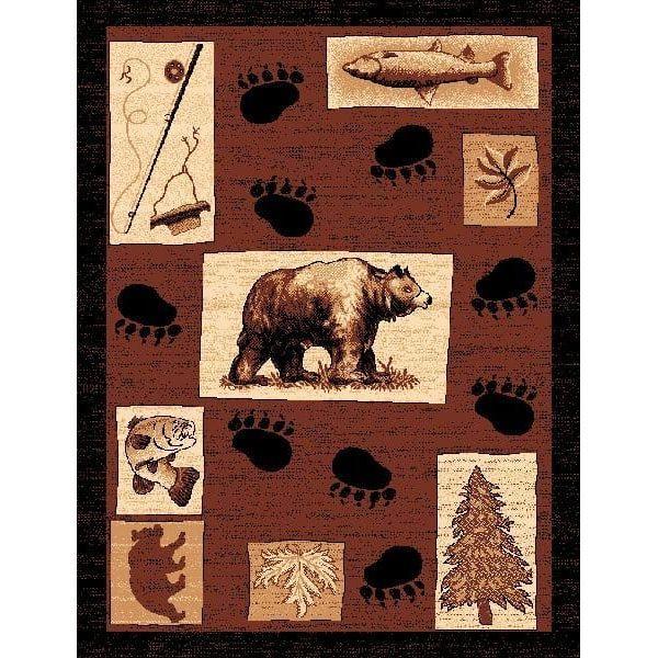 Bear Tracks Rustic Area Rugs - Gifts for You 'n Me