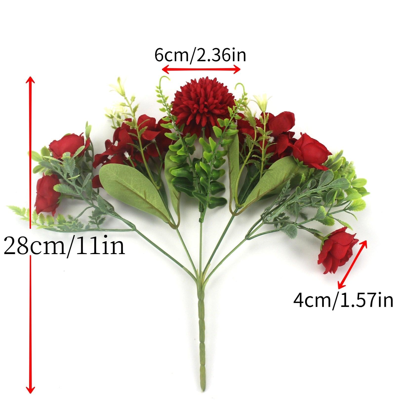 Beautiful Silk Hydrangeas Artificial Wedding Flowers For Bride Hand Silk Blooming Peony Fake Flowers Home Decoration