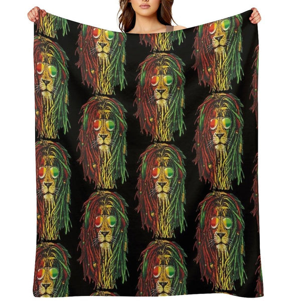 Rastafari Lion Reggae Lover Wrinkle-free Throw Blanket