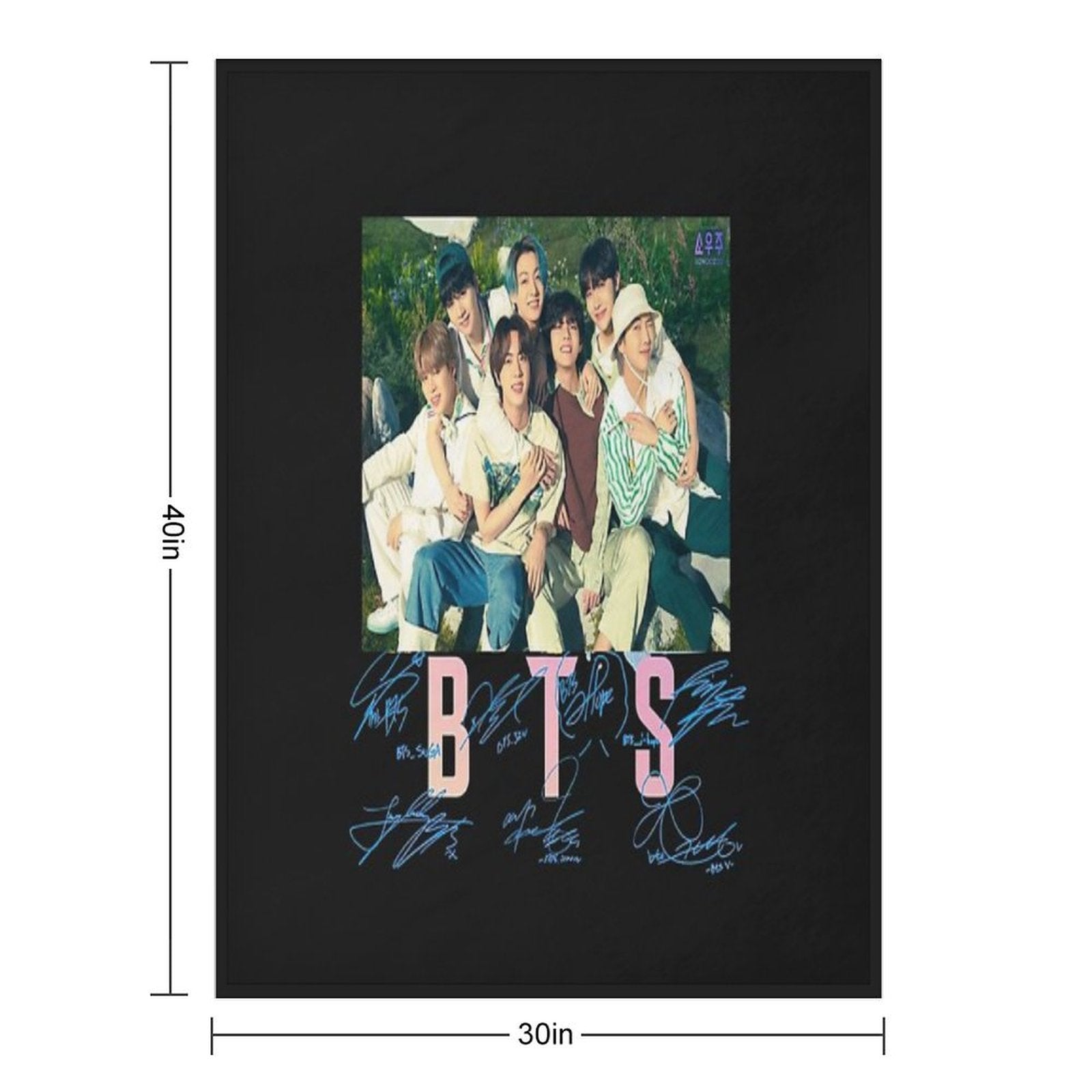 BTS Group Sign Travel-friendly Throw Blanket