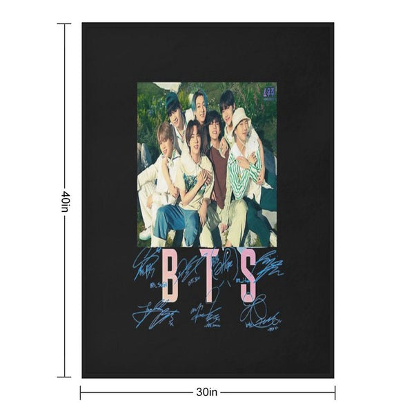 BTS Group Sign Travel-friendly Throw Blanket