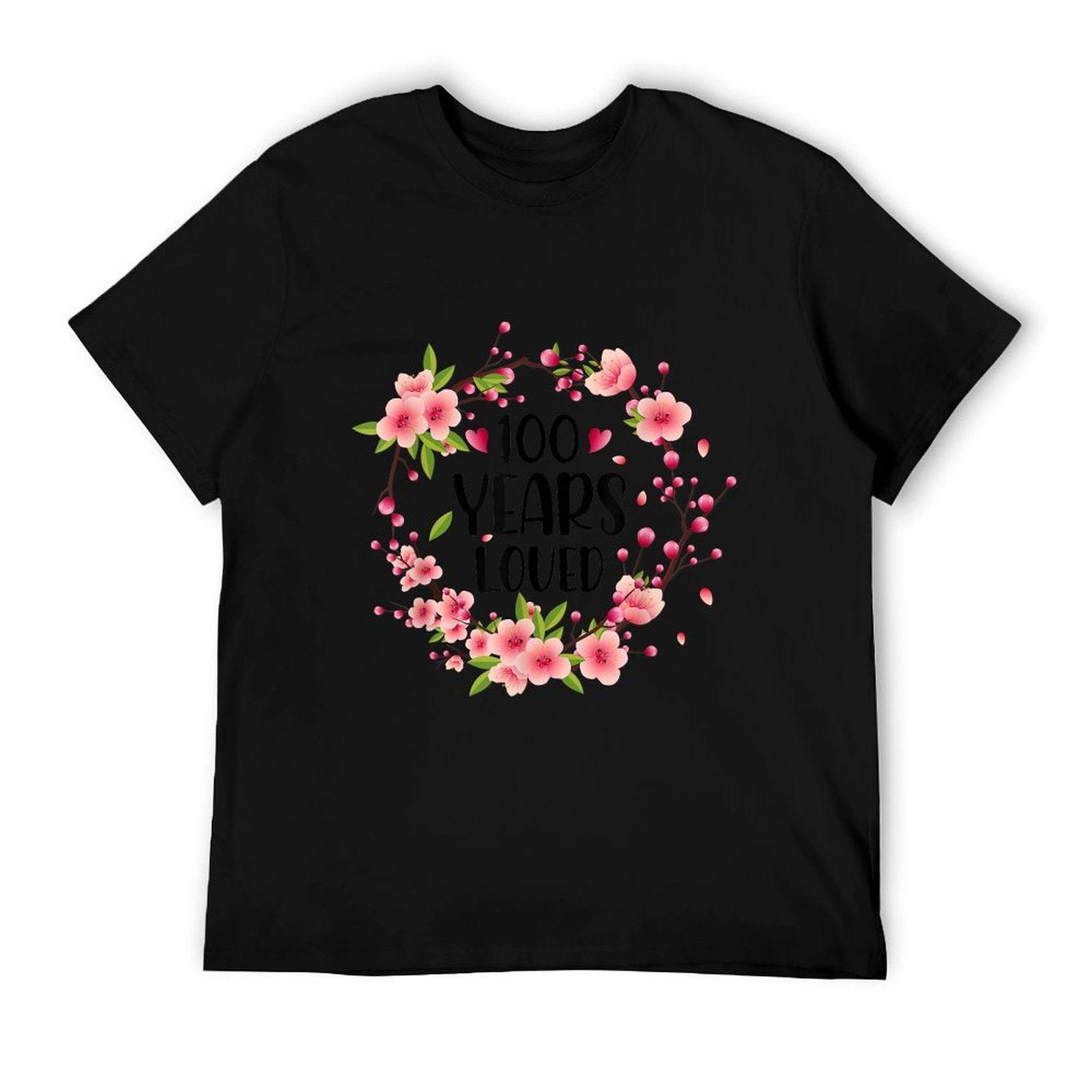 Floral 100 Years Old 100 Years Loved 100th Birthday Women T-Shirt