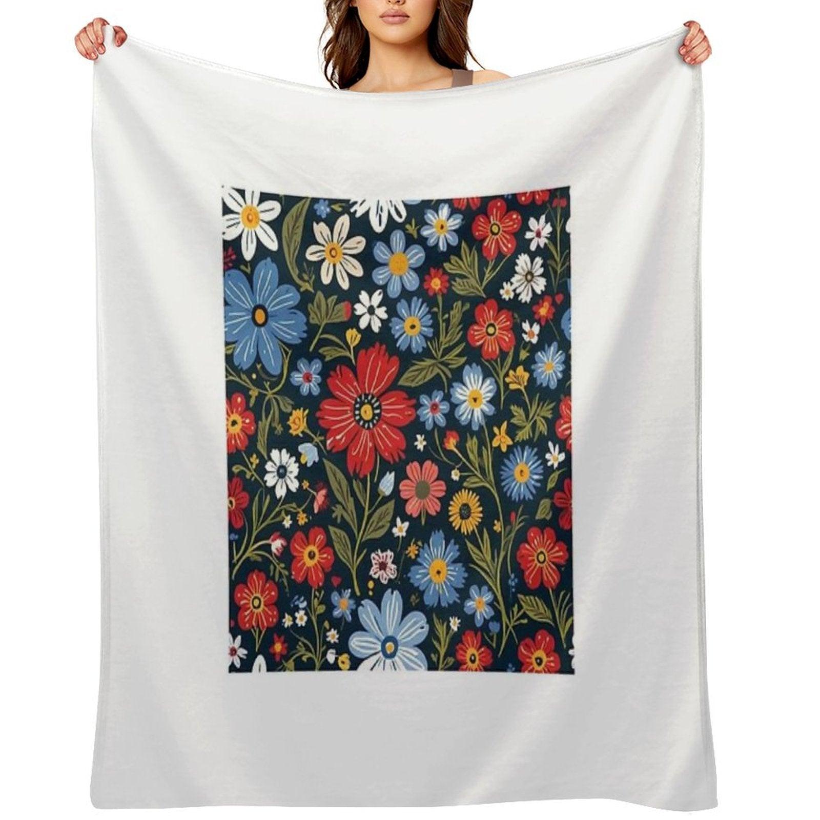 Floral Pattern 3 Throw Blanket