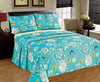 Tache 2-3 PC Cotton Butterfly Wonderland Blue Floral Colorful Girly Flat Sheet Set