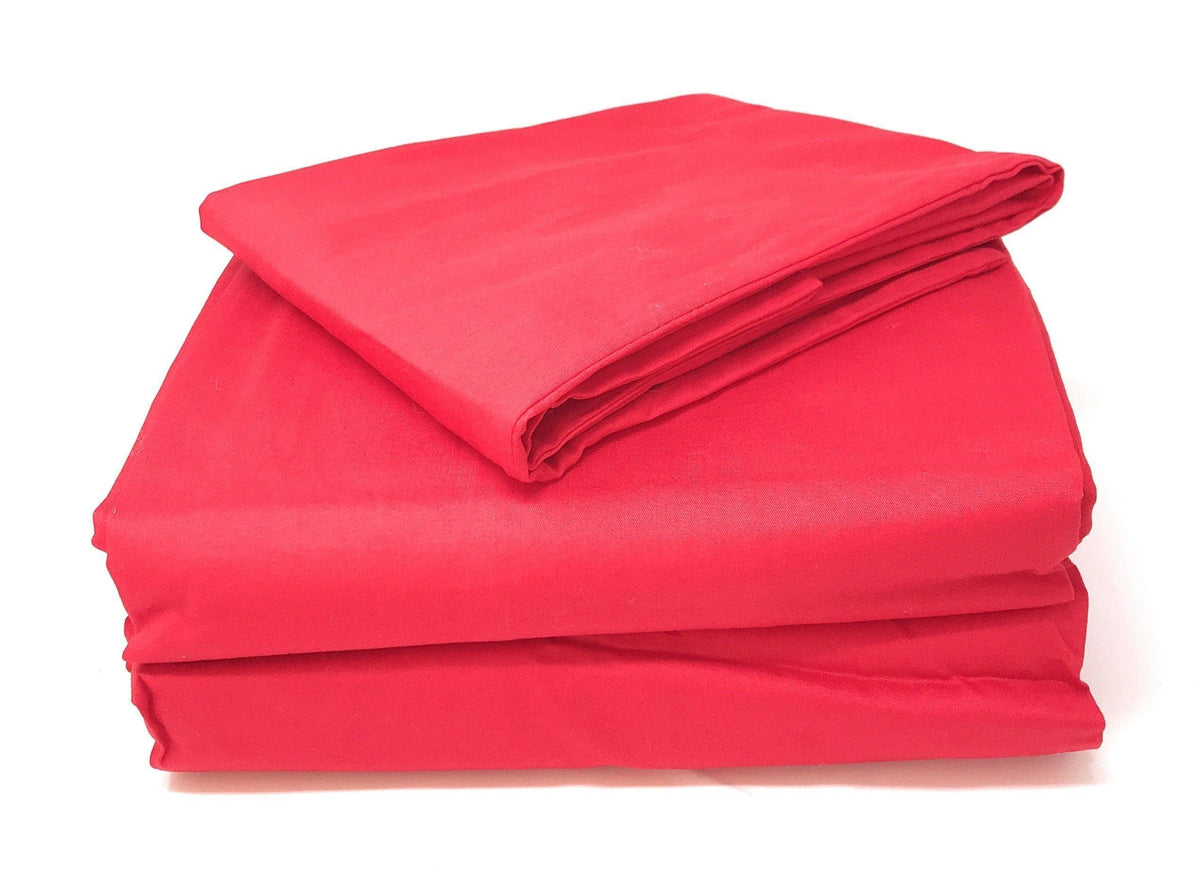 Tache Cotton Vibrant Red Fitted Sheet / Flat Sheet (BS3PC-R)