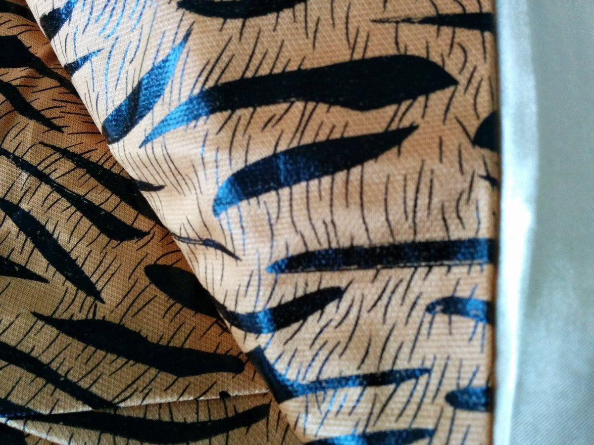 Tache Golden Brown Black Stripe Tiger Animal Print Jungle Dreams Pleated Tailored Platform 14