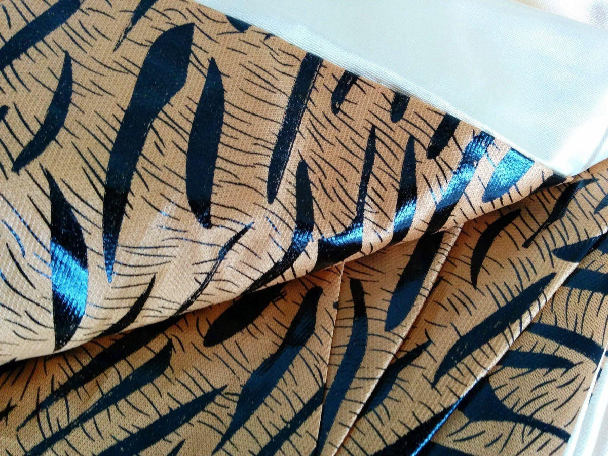Tache Golden Brown Black Stripe Tiger Animal Print Jungle Dreams Pleated Tailored Platform 14