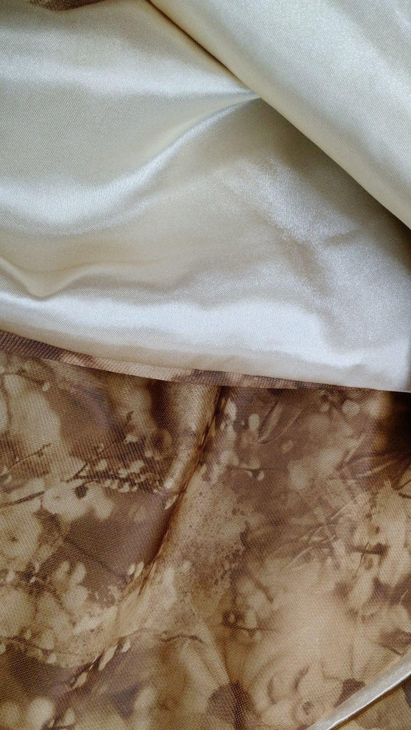 DaDa Bedding Earthy Tones Floral Brown Pleated Bed Skirt - 14