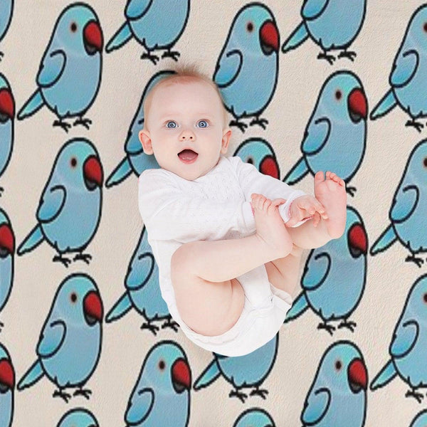 Chubby Blue Indian Ringneck Parakeet - Female Throw Blanket