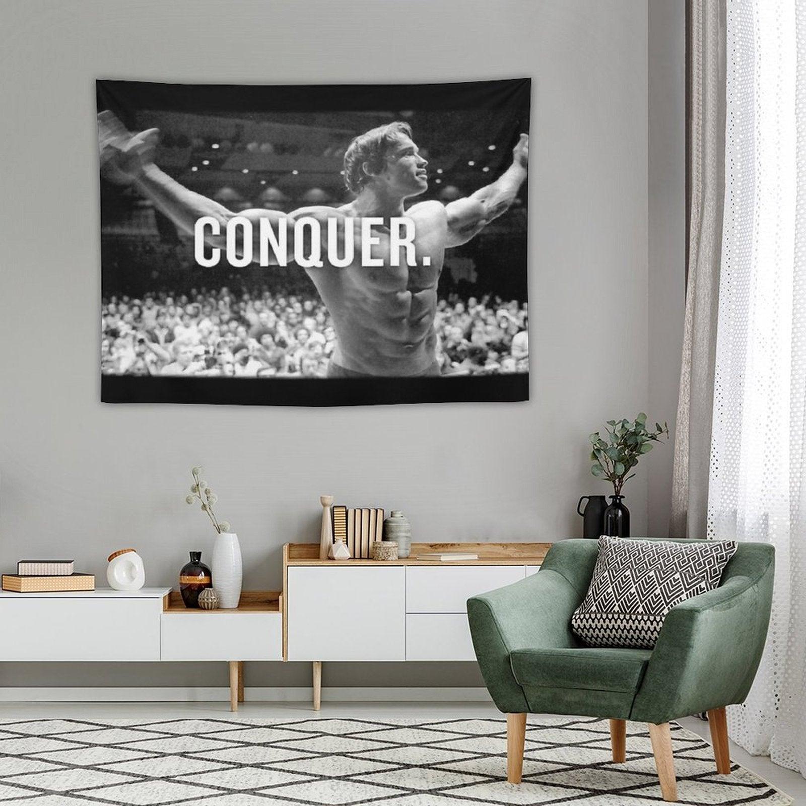 Arnold Schwarzenegger Conquer Tapestry