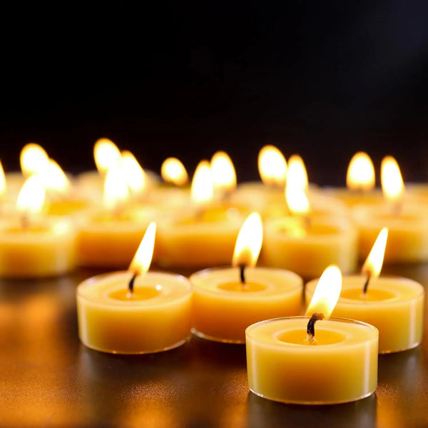 10/20/30Pcs Tealight Smokeless Natural Beeswax Candles Set