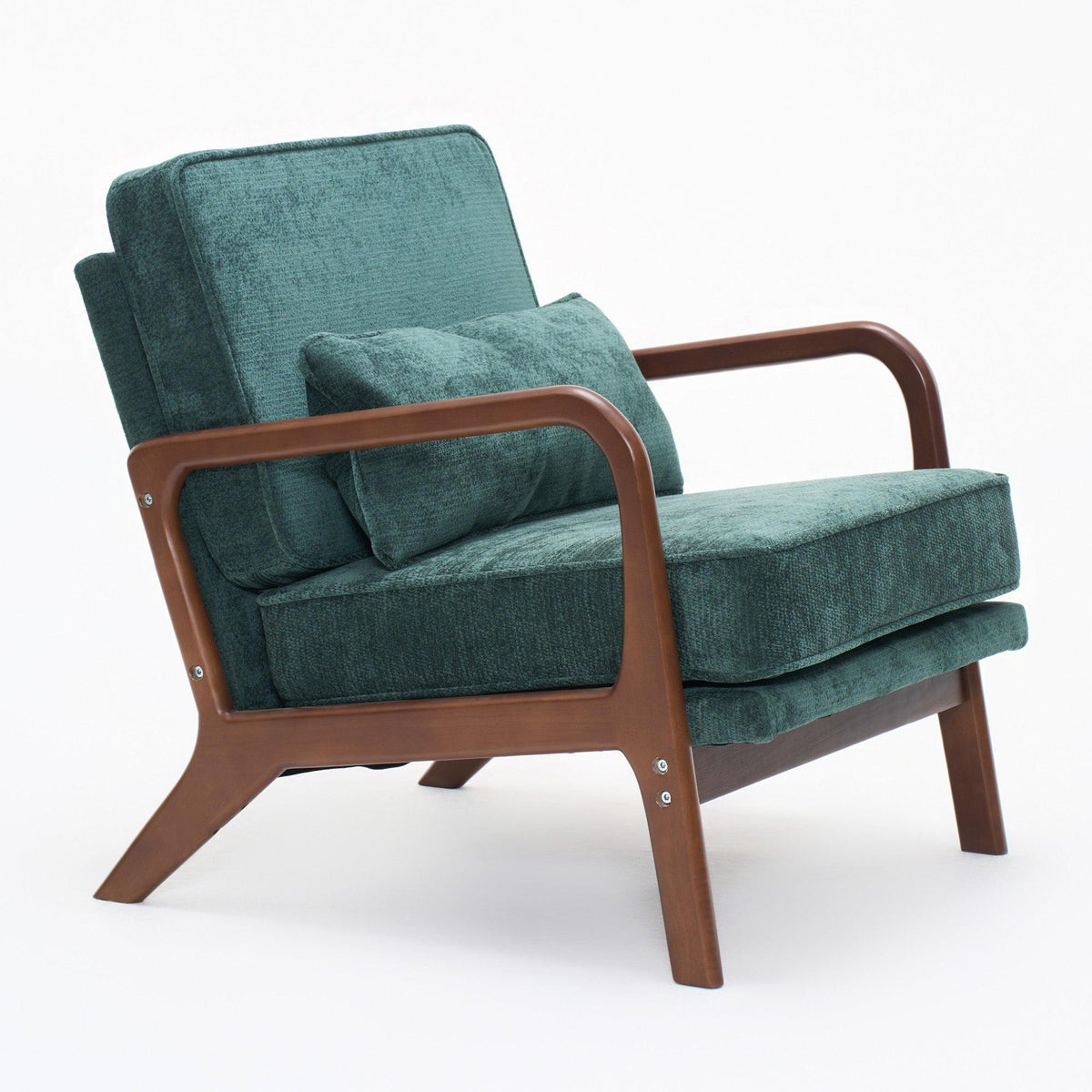 Dark Green Mid‑Century Accent Chair