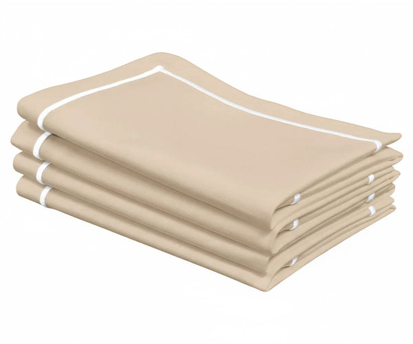 Dinner Napkins Cloth - Line Embroidered Napkins