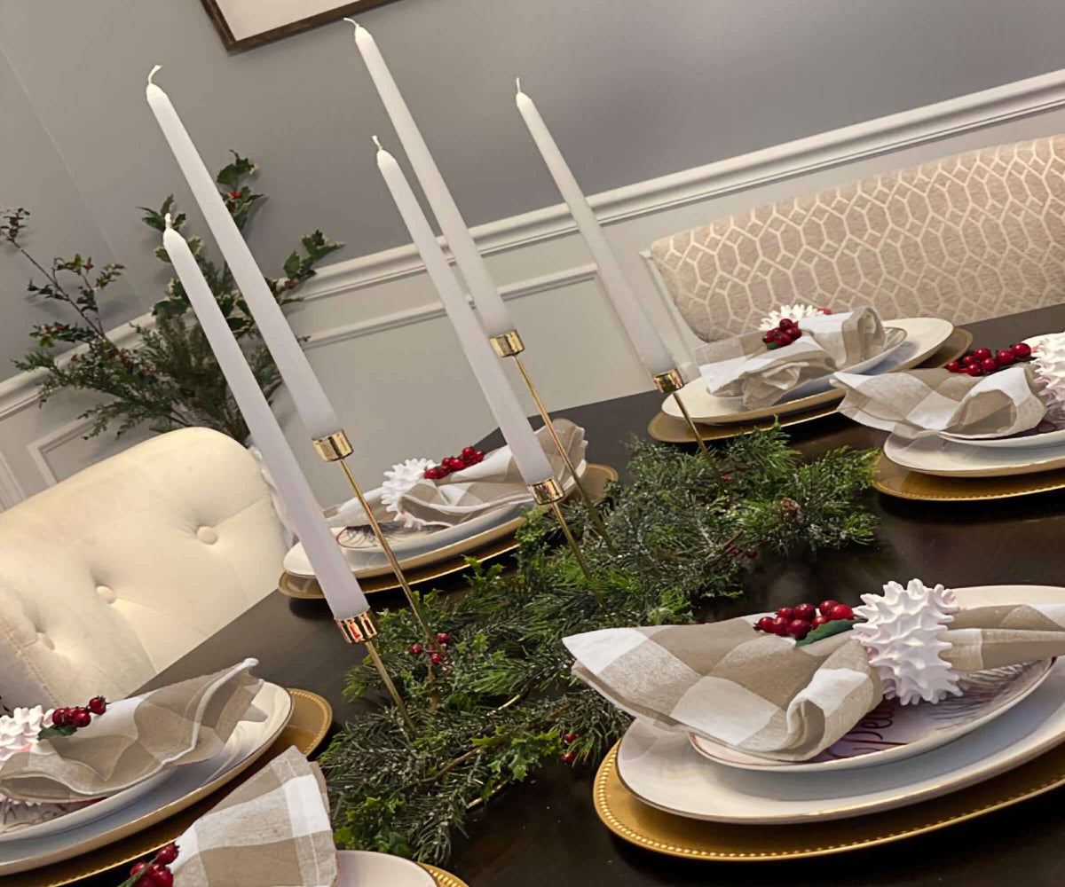 Beige Plaid Napkins