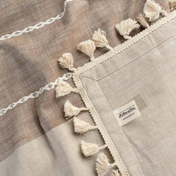 Striped Tablecloth - Tassel Tablecloth