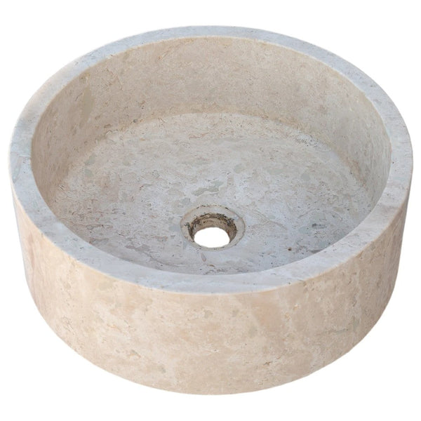 Natural Stone Beige Travertine Vessel Sink Honed  (D)16