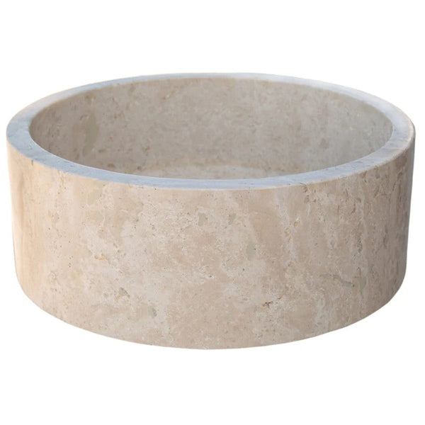 Natural Stone Beige Travertine Vessel Sink Honed  (D)16