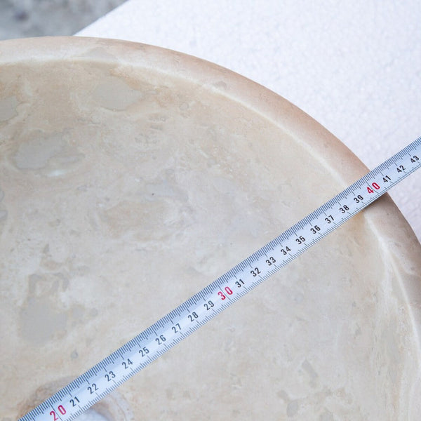 Beige Travertine Natural Stone Drop-in Sink Honed and Filled (D)16