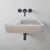 Beige Travertine Rectangular Wall-mount Bathroom Sink Hidden Drain (W)16