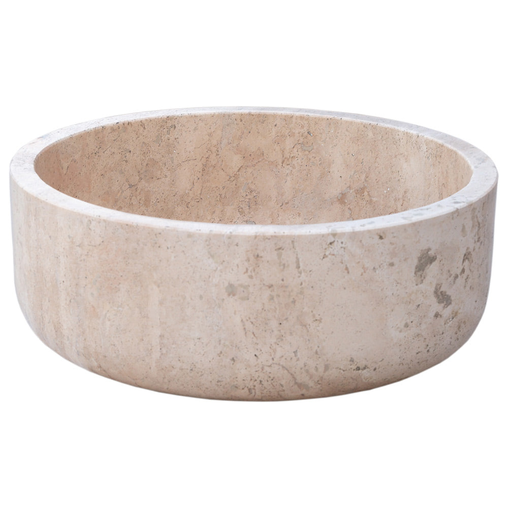 Natural Stone Beige Travertine Vessel Sink Honed  (D)16
