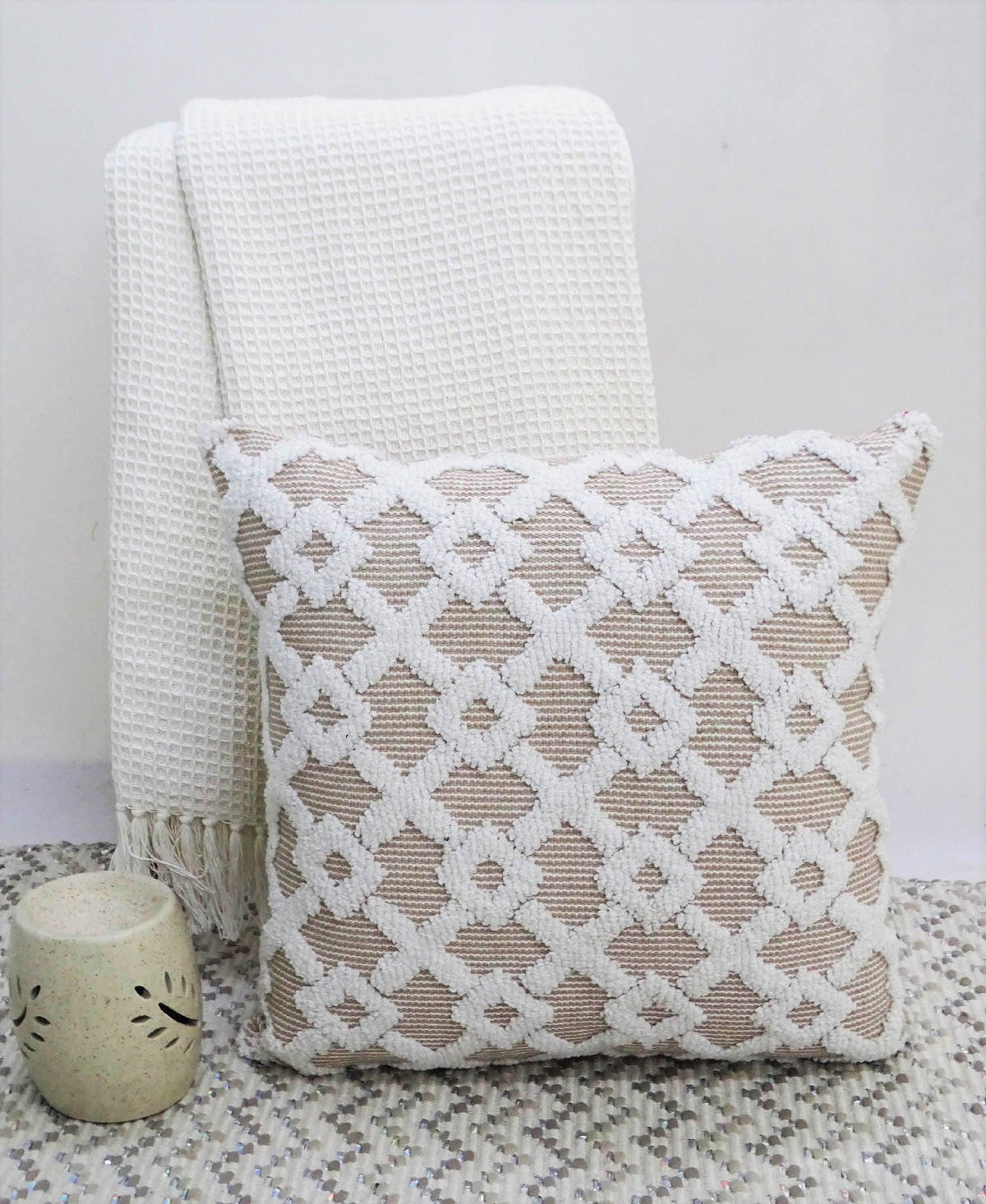 Decorative Beige Accent Throw Pillow  20